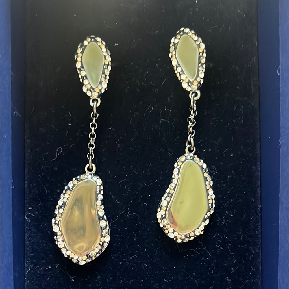 Swarovski crystal mirror Elegant Silver clip on Earrings
